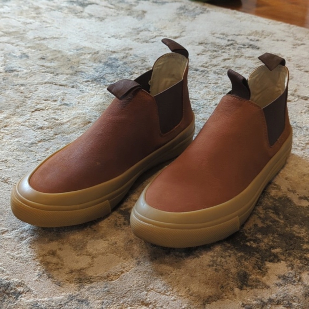 SeaVees Ballard Boot, Cashew (Tan), Size 12, rugged leather slip-ons